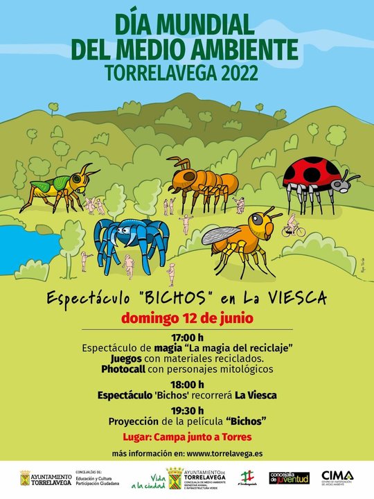 Cartel Dia Mundial del Medio Ambiente en parque de La Viesca Torrelavega
