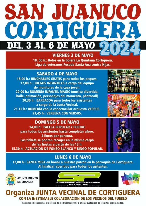 Cartel Fiestas San Juanuco 2024 Cortiguera