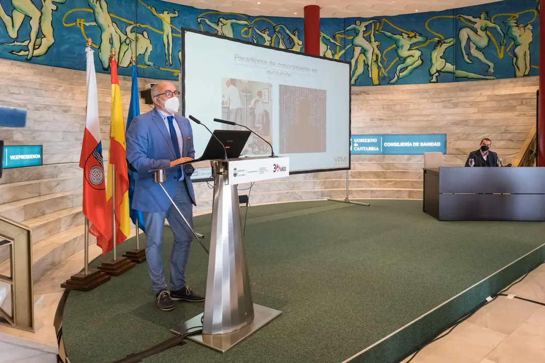 12:00 horas. Palacio de Festivales de Cantabria (Sala María Blanchard). El consejero de Sanidad, Miguel Rodríguez, y el experto en Salud Pública, Enrique Bernal-Delgado, presentan el portal ‘Altas de Asistencia Sanitaria en Cantabria’. 10 de febrero de 2022 © Raúl Lucio