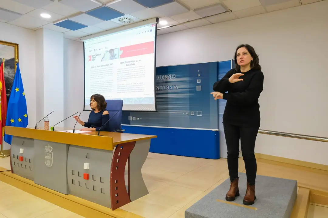 10:30 horas. Sala de Prensa del Gobierno de Cantabria. La consejera de Economía y Hacienda, Ana Belén Álvarez, presenta el Informe de seguimiento y ejecución de los fondos europeos del Plan de Recuperación, Transformación y Resiliencia. 8 de febrero de 2023 © Raúl Lucio