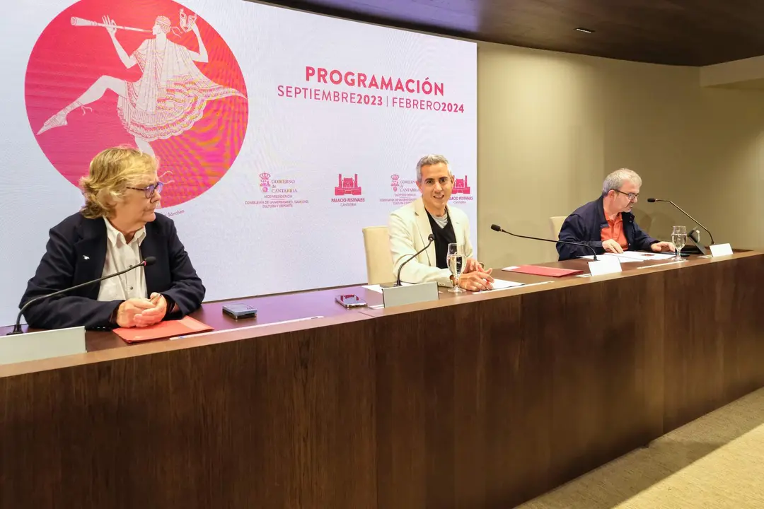 11:00 horas. Palacio de Festivales de Cantabria. Sala 30 años. El vicepresidente y consejero de Universidades, Igualdad, Cultura y Deporte en funciones, Pablo Zuloaga, presenta, en rueda de prensa, un avance de la programación de la nueva temporada del Palacio de Festivales de Cantabria. 21 de junio de 2023 © Raúl Lucio