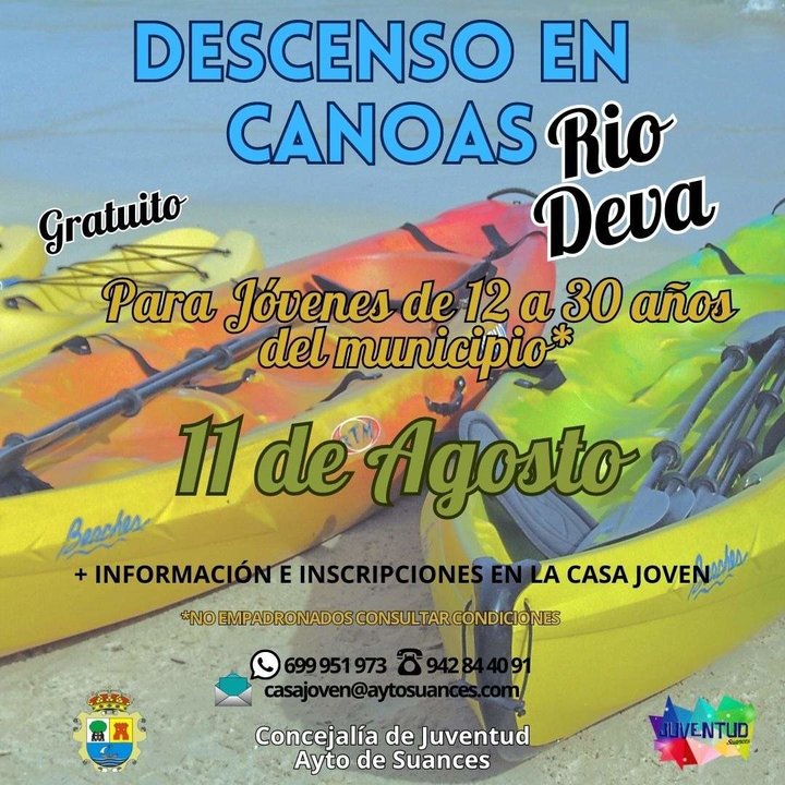 Cartel Descenso Canoas Deva Semana de la Juventud 2023
