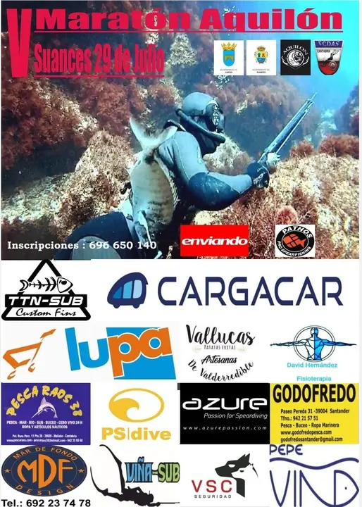 Cartel V Maratón Aquilón de Pesca Submarina 29 julio 2023