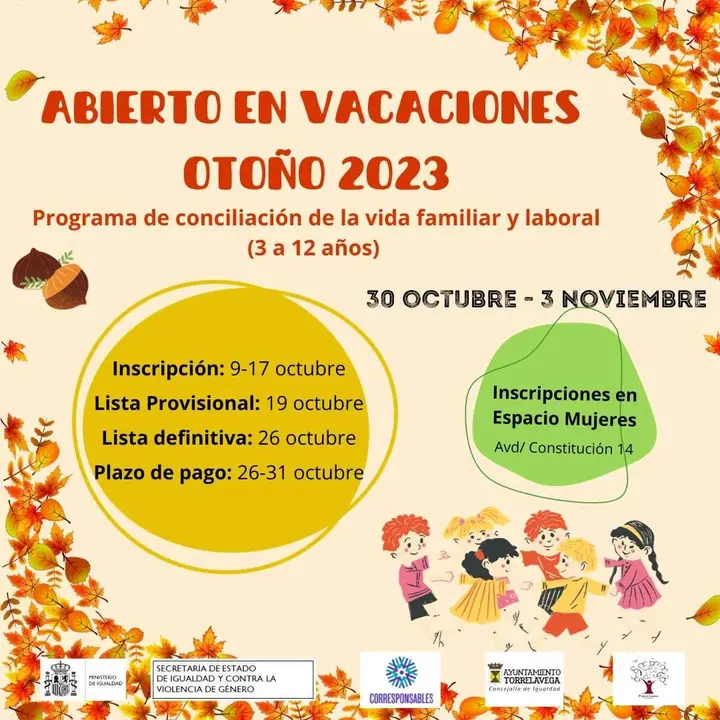 ABIERTO EN VACACIONES OTOÑO 2023