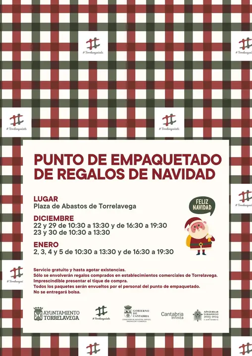 Punto de empaquetado de regalos de Navidad_Cartel