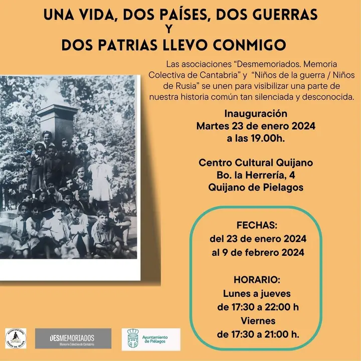 CARTEL EXPOSIÓN NIÑOS DE LA GUERRA ASOCIACIÓN DESMEMORIADOS EN PIÉLAGOS