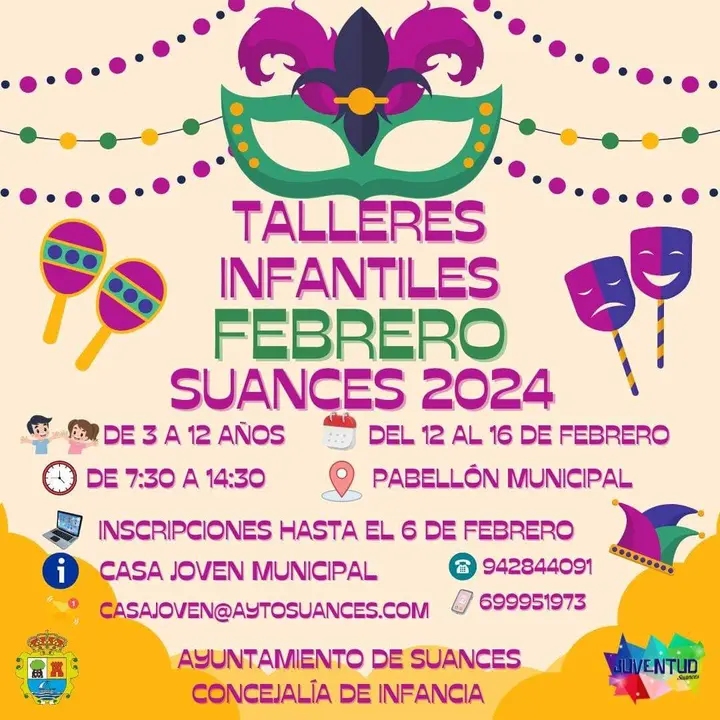 Cartel Talleres Infantiles de Febrero 2024