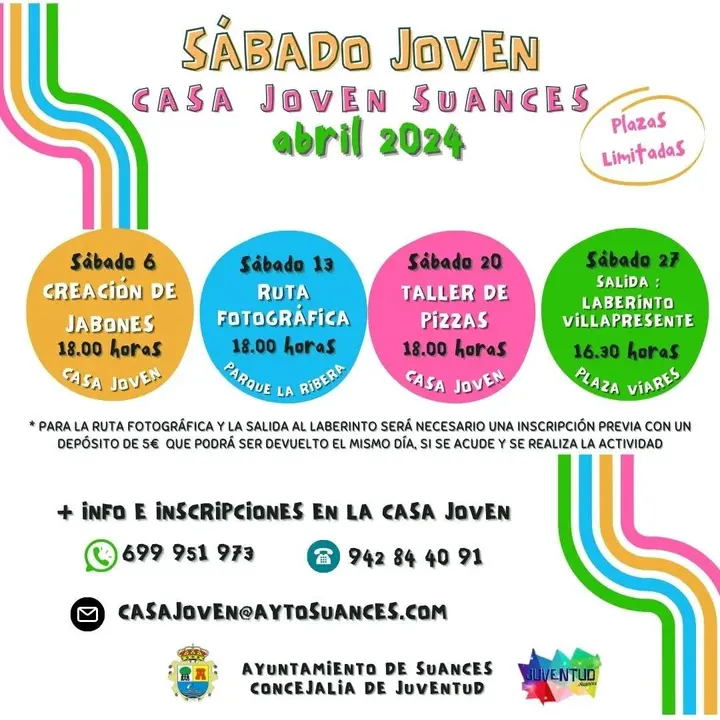 Cartel Programa Sábado Joven Suances Abril 2024