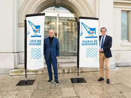 12:00 horas. Palacete del Embarcadero (Santander). El consejero de Industria, Turismo, Innovaci&oacute;n, Transporte y Comercio, Javier L&oacute;pez Marcano, y el presidente de la Autoridad Portuaria, Francisco Mart&iacute;n, presentan, en rueda de prensa, los actos para conmemorar el 150 aniversario del Puerto de Santander. 11 de febrero de 2022 &copy; Ra&uacute;l Lucio
