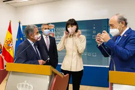 11:30 horas. Gobierno de Cantabria. El presidente de Cantabria, Miguel &Aacute;ngel Revilla, y el vicepresidente y consejero de Universidades, Igualdad, Cultura y Deporte, Pablo Zuloaga, se re&uacute;nen con la ministra de Ciencia e Innovaci&oacute;n, Diana Morant. Estar&aacute; presente el consejero de Industria, Turismo, Innovaci&oacute;n, Transporte y Comercio, Javier L&oacute;pez Marcano. 13 de abril de 2022 &copy; Ra&uacute;l Lucio