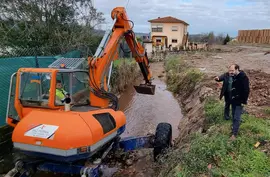 Urraca en el arroyo Campuzano a su paso por Vi&eacute;rnoles