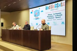 11:30 horas. Palacio de Festivales (Sala 30 a&ntilde;os). El vicepresidente y consejero de Universidades, Igualdad, Cultura y Deporte, Pablo Zuloaga, presenta el festival musical &lsquo;Indiferente&rsquo;. 2 de marzo de 2023 &copy; Ra&uacute;l Lucio