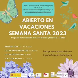 ABIERTO EN VACACIONES Semana Santa 2023 