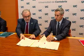 10:00 horas. Paraninfo de la UC. Calle Sevilla, Santander
El vicepresidente del Gobierno de Cantabria, Pablo Zuloaga, y el rector de la Universidad de Cantabria, &Aacute;ngel Pazos, firman el nuevo contrato-programa.
24 MARZO 2023 &copy; Miguel De la Parra