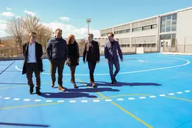 13:45.- CEIP Alto Ebro (Reinosa). El vicepresidente y consejero de Universidades, Igualdad, Cultura y Deporte, Pablo Zuloaga, visita el centro donde inaugurar&aacute; la pista deportiva. 21 de marzo de 2023 &copy; Ra&uacute;l Lucio
