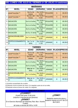 cartel cursos natacion junio 2023