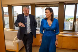 09:30.- Despacho del consejero
El consejero de Econom&iacute;a, Hacienda y Fondos Europeos, Luis &Aacute;ngel Ag&uuml;eros, recibe a la alcaldesa de Santander, Gema Igual. 5 SEPTIEMBRE 2023 &copy; Miguel De la Parra
 