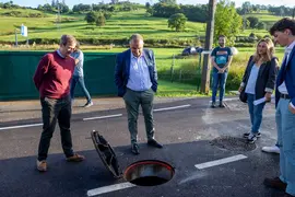 09:00 horas. Pomaluengo (en el carril bici al fondo del callej&oacute;n). Casta&ntilde;eda
El consejero de Fomento, Ordenaci&oacute;n del Territorio y Medio Ambiente, Roberto Media, inaugura la obra de sustituci&oacute;n de la tuber&iacute;a de abastecimiento del Plan Hidr&aacute;ulico Pas. 13 SEPTIEMBRE 2023 &copy; Miguel De la Parra