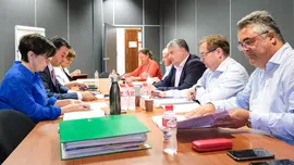 11:00 horas - Casa de Piedra. Santander. El consejero de Econom&iacute;a, Hacienda y Fondos Europeos, Luis &Aacute;ngel Ag&uuml;eros, preside la reuni&oacute;n del Consejo Ejecutivo del ICAF. 9 de octubre de 2023 &copy; Ra&uacute;l Lucio