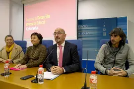 El consejero de Salud, C&eacute;sar Pascual, presenta el programa de cribado de c&aacute;ncer de colon. 
12 ENE 24