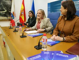La consejera de Presidencia, Justicia, Seguridad y Simplificaci&oacute;n Administrativa, Isabel Urrutia, presenta, en rueda de prensa, la memoria de actividad de la Oficina del Gobierno de Cantabria en Bruselas. 
12 FEB 24