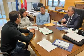 Consejero Fomento Roberto Media reuni&oacute;n con el alcalde de Las Rozas de Valdearroyo, Ra&uacute;l Calder&oacute;n. 28 FEB 2024 &copy;&nbsp;Gobierno de Cantabria