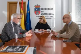 09:00.- Despacho de la consejera. La consejera de Cultura, Turismo y Deporte, Eva Guillermina Fern&aacute;ndez, se re&uacute;ne con el vicerrector de Cultura de la Universidad de Cantabria, Tom&aacute;s Mantec&oacute;n. 5 de marzo de 2024 &copy; Ra&uacute;l Lucio