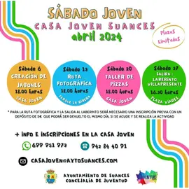 Cartel Programa S&aacute;bado Joven Suances Abril 2024