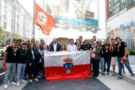 La presidenta de Cantabria, Mar&iacute;a Jos&eacute; S&aacute;enz de Buruaga, recibe al Bathco Balonmano Torrelavega. 
4 jun 24