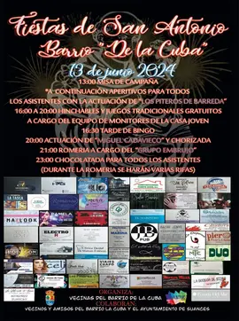 PROGRAMA FIESTAS DE SAN ANTONIO BARRIO LA CUBA 2024