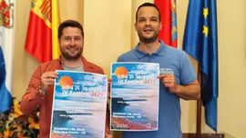 Fran Gasc&oacute;n y Daniel Santos en la presentaci&oacute;n del IV Festival de Bandas de M&uacute;sica de Suances