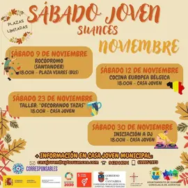 Cartel S&aacute;bado Joven Noviembre