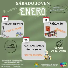 Cartel Programa Enero 2025 S&aacute;bado Joven en Suances