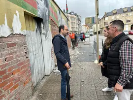 Urraca inicio  obras restauraci&oacute;n mural Bolistica 14 mayo 2025