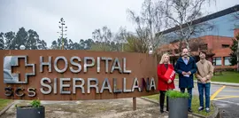 Urraca en el Hospital Sierrallana de Torrelavega